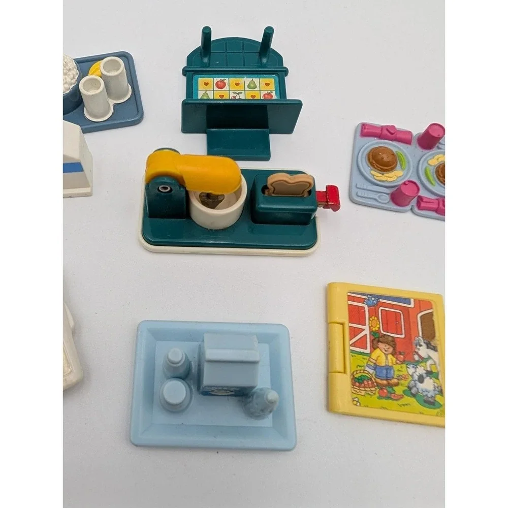 Fisher Price and Playskool Dollhouse Accessories Trays Phone Mixer Book Suitcase